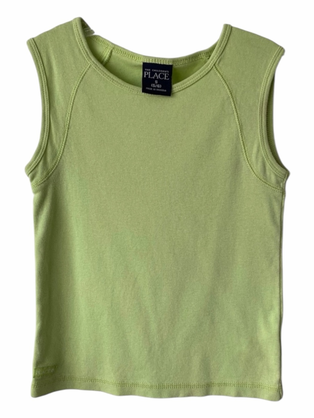 Children’s Place Tank Top Girls Size Small 5/6 Lime Green Shirt Casual Cotton